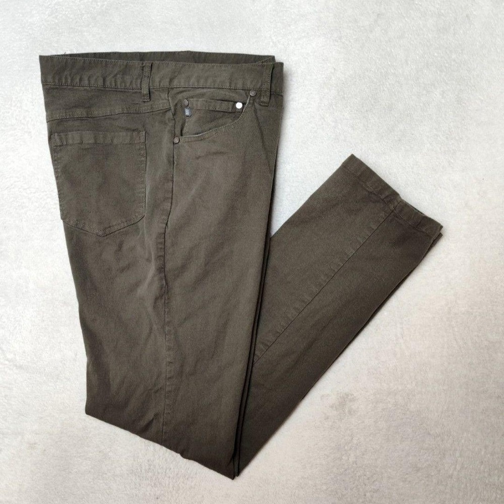 Free Fly Pants Mens 34x30 Green Chino Slim Stretch 5-Pocket Comfort Canvas Work